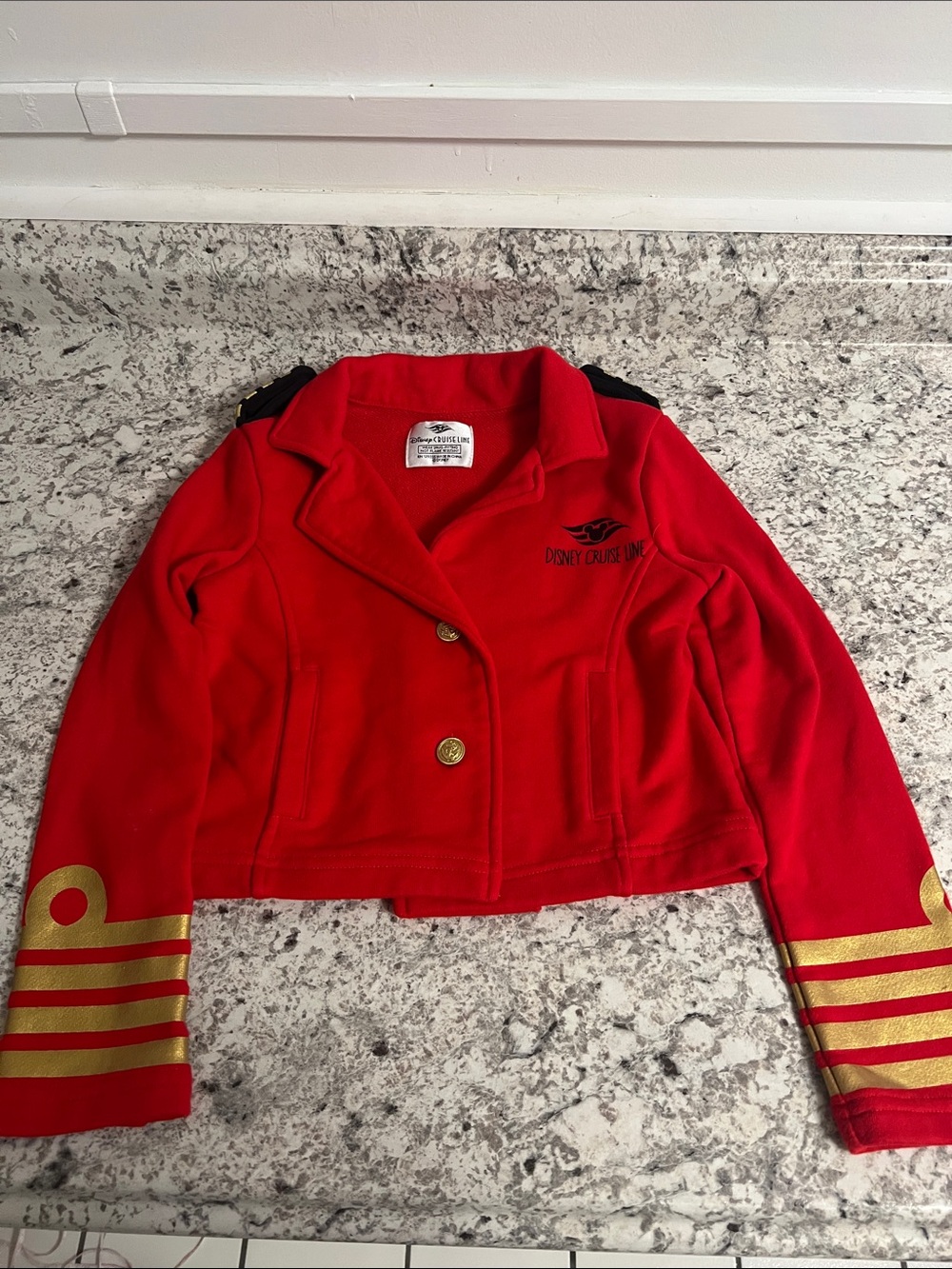 Disney Red Captain-Inspired Kids Blazer with Gold Trim